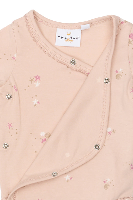 THE NEW Siblings - Tova LS Wrap Body, TNSB7025 - Peach Whip AOP