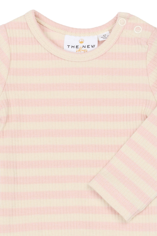 THE NEW Siblings - Fro LS Rib Body, TNSB7045 - Peach Whip Striped
