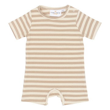 THE NEW Siblings - Fro SS Rib Jumpsuit, TNSB7050 - Humus Striped