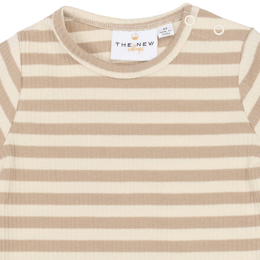 THE NEW Siblings - Fro SS Rib Jumpsuit, TNSB7050 - Humus Striped