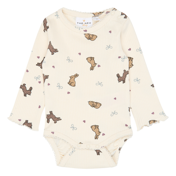 THE NEW Siblings - Venna LS Rib Body, TNSB7222 - Gardenia AOP