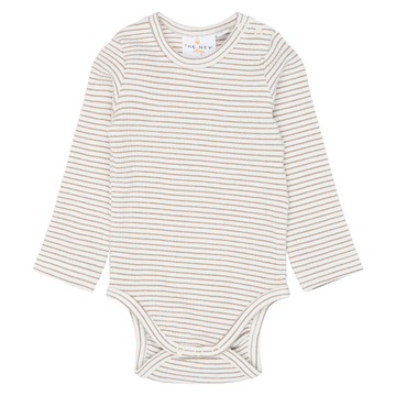 THE NEW Siblings - Vitus LS Rib Body, TNSB7279 - Taupe Gray Striped