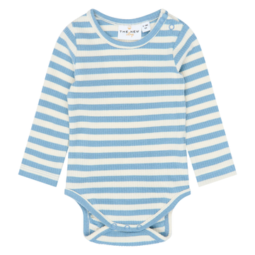 THE NEW Siblings - Fro LS Rib Body, TNSB7410 - Ashley Blue Striped