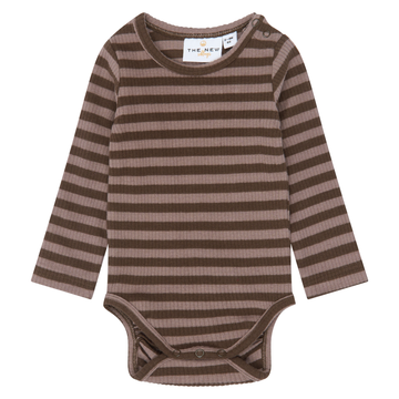 THE NEW Siblings - Fro LS Rib Body, TNSB7410 - Chestnut Striped