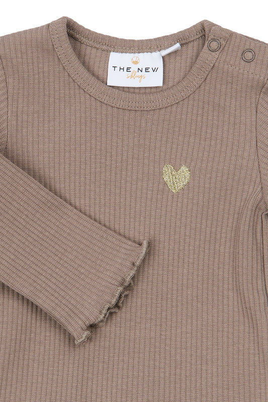THE NEW Siblings - Yanni LS Rib Body, TNSB7454 - Taupe Gray
