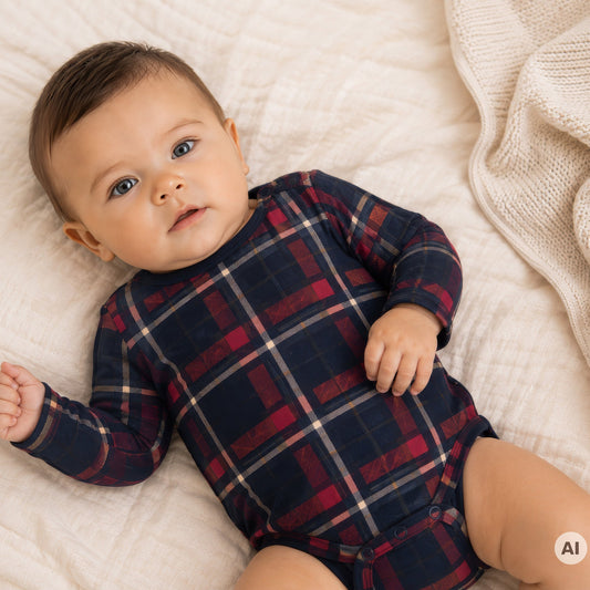THE NEW Siblings - Holiday Tartan LS Body, TNSB7767 - Navy Blazer Check