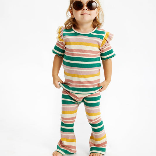 THE NEW Siblings - Ocean Flared Rib Pants, TNST6240 - Multi Striped