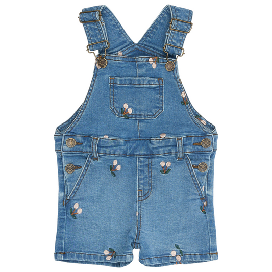 THE NEW Siblings - Ovia Short Denim Dungarees, TNST6241 - Light Blue Denim EMB