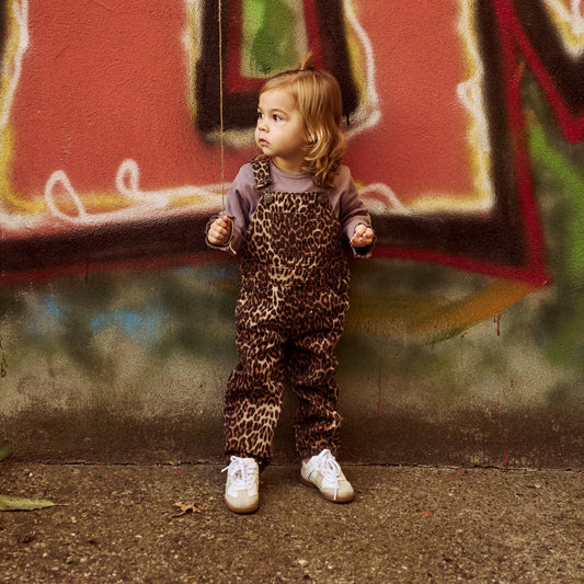 THE NEW Siblings - Paloma Denim Dungarees, TNST6325 - Feather Gray AOP