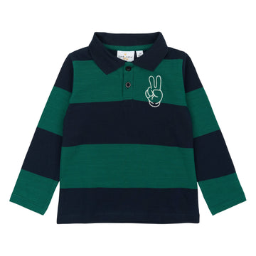 THE NEW Siblings - Pinon LS Pique Polo, TNST6365 - Navy Blazer Striped