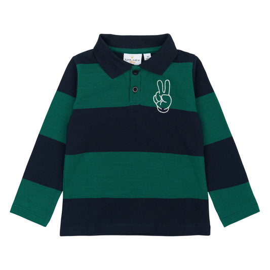 THE NEW Siblings - Pinon LS Pique Polo, TNST6365 - Navy Blazer Striped