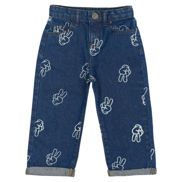 THE NEW Siblings - Prosper Wide Jeans, TNST6568 - Medium Blue Denim AOP