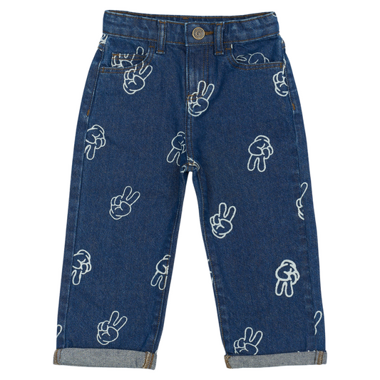 THE NEW Siblings - Prosper Wide Jeans, TNST6568 - Medium Blue Denim AOP