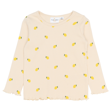 THE NEW Siblings - Smilla LS Rib Tee, TNST6694 - Gardenia AOP