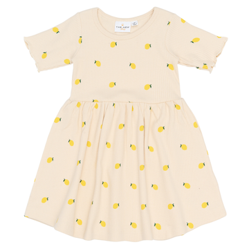 THE NEW Siblings - Smilla SS Rib Dress, TNST6695 - Gardenia AOP