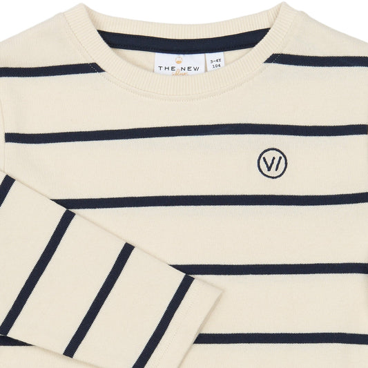 THE NEW Siblings - Slater LS Tee, TNST6778 - Gardenia Striped