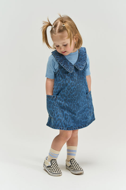 THE NEW Siblings - Pearl SL Denim Dress, TNST6942 - Medium Blue Denim AOP