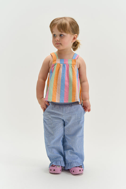 THE NEW Siblings - Thea Loose Toddler Pants, TNST6961 - Forever Blue Striped
