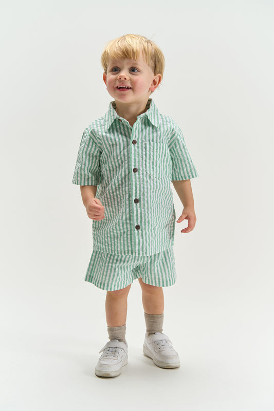 THE NEW Siblings - Tate SS Shirt, TNST6990 - Creme De Menthe Striped
