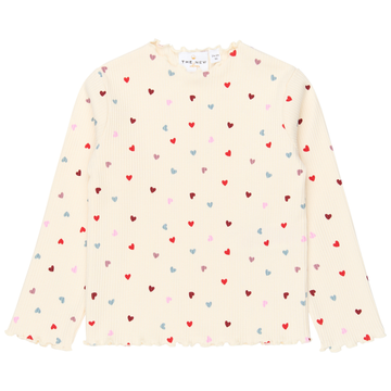 THE NEW Siblings - Vera LS Rib Tee, TNST7076 - Gardenia AOP