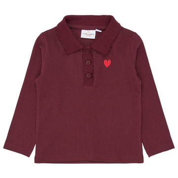 THE NEW Siblings - Vernina LS Rib Polo, TNST7091 - Burgundy