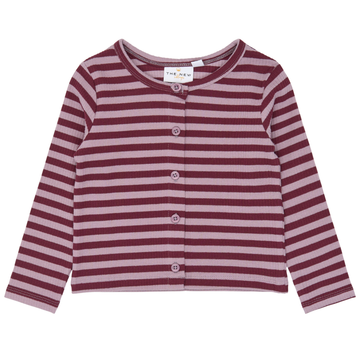 THE NEW Siblings - Fro LS Rib Cardigan, TNST7093 - Elderberry Striped