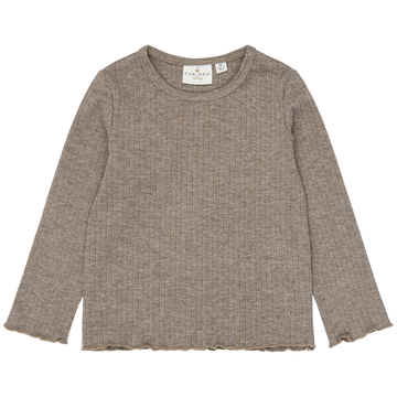 THE NEW Siblings - Vernata LS Rib Tee, TNST7146 - Taupe Gray