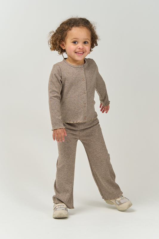 THE NEW Siblings - Vernata Wide Rib Pants, TNST7153 - Taupe Gray