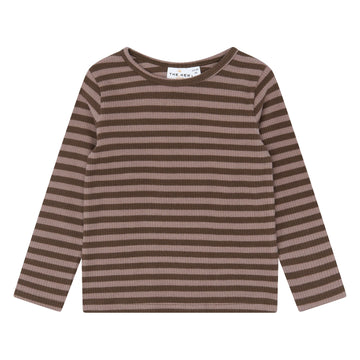 THE NEW Siblings - Fro LS Rib Tee, TNST7372 - Chestnut Striped