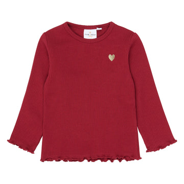 THE NEW Siblings - Yania LS Rib Tee, TNST7463 - Rio Red