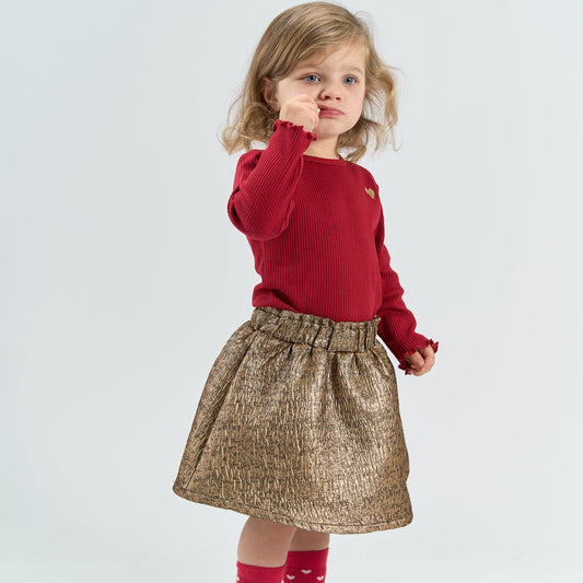 THE NEW Siblings - Yania LS Rib Tee, TNST7463 - Rio Red