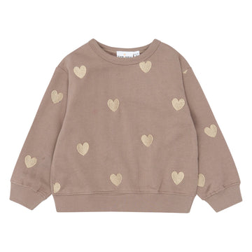 THE NEW Siblings - Yolie OS Sweatshirt, TNST7470 - Taupe Gray EMB
