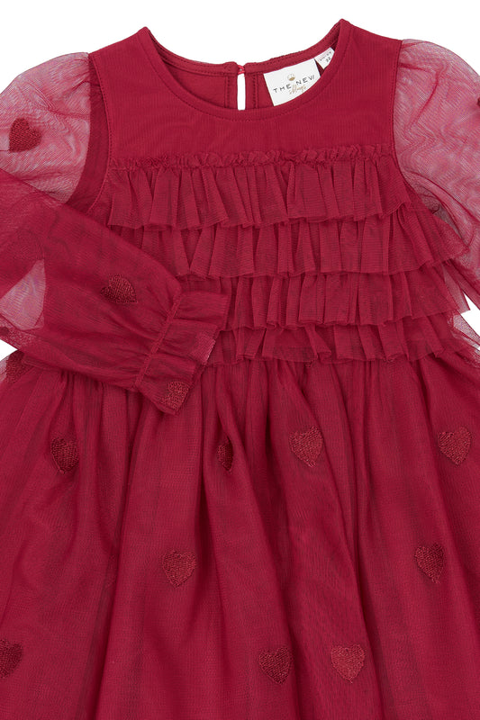 THE NEW Siblings - Yna LS Mesh Dress, TNST7486 - Rio Red