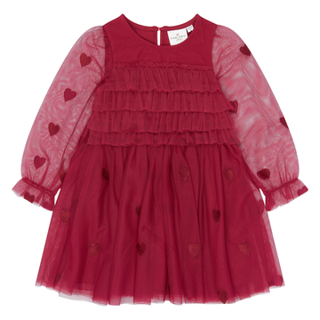 THE NEW Siblings - Yna LS Mesh Dress, TNST7486 - Rio Red