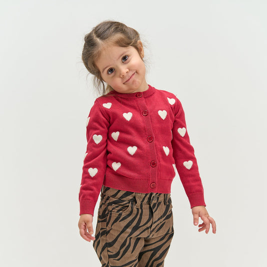 THE NEW Siblings - Yulla LS Knit Cardigan, TNST7510 - Rio Red