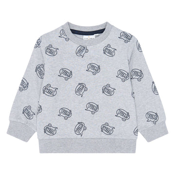 THE NEW Siblings - Yann Sweatshirt, TNST7535 - Light Grey Melange AOP