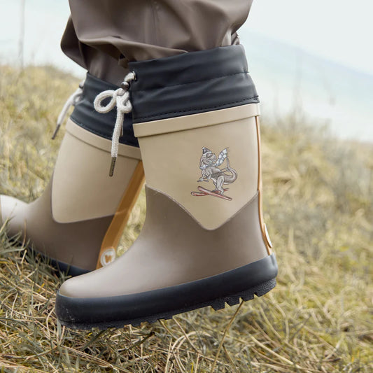 Wheat Footwear - Rubber Boot Thermo Print, WF551k-05 - Dry Wood Dino
