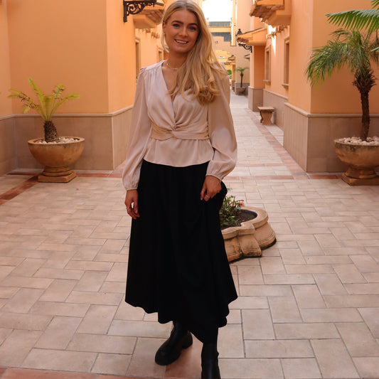 Liberté - Tiki LS Twist Blouse, 22120 - Champagne