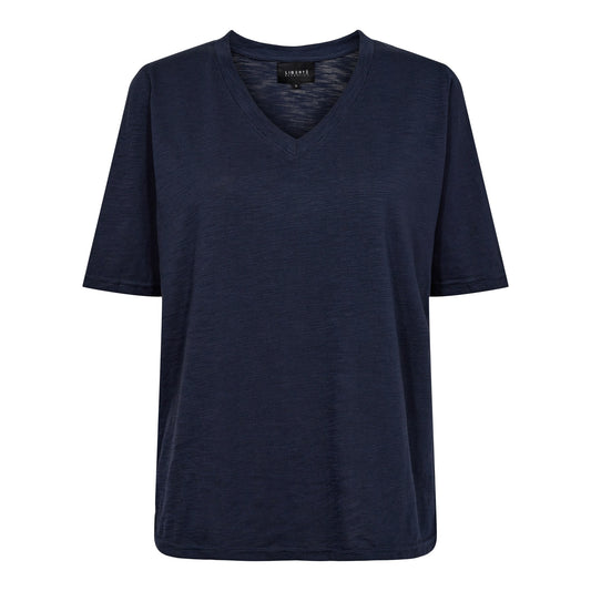 Liberté - Ulla SS V-Neck T-shirt, 21675 - Navy