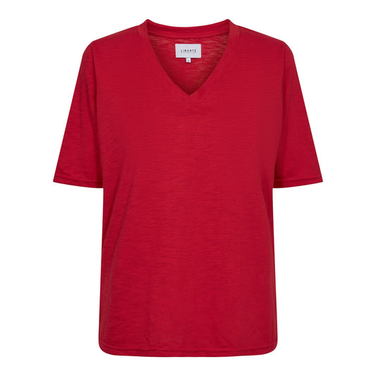 Liberté - Ulla SS V-Neck T-shirt, 21675 - Red