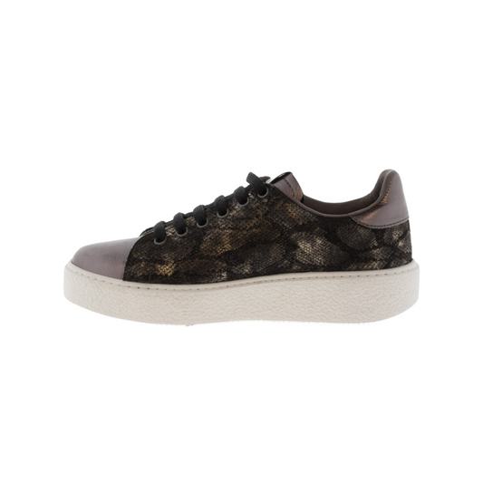 Victoria Shoes - Utopia Relieve Sneaker - Grey Metallic / Snake Print