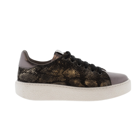 Victoria Shoes - Utopia Relieve Sneaker - Grey Metallic / Snake Print