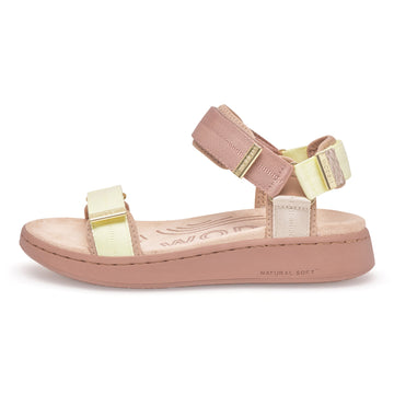 Woden - Sandal, Line Tricolor - Taupe Multi