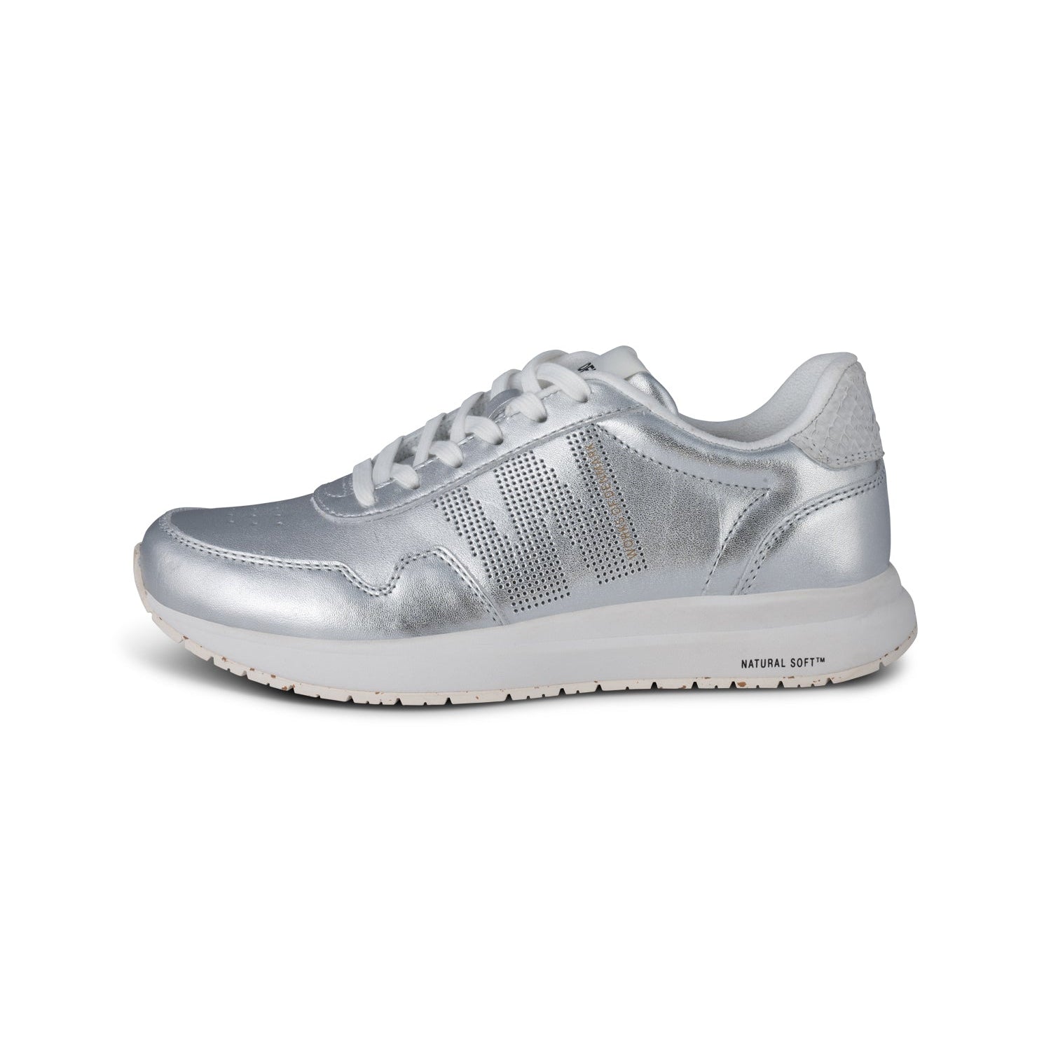 Woden - Sneakers, Nora Natural Soft Metallic - Silver