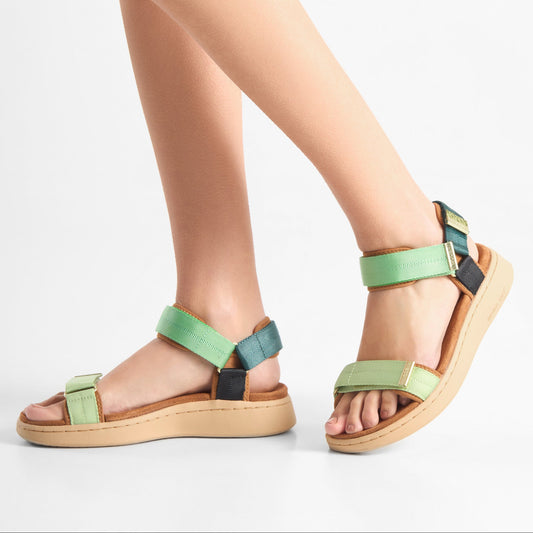 Woden - Sandal, Line - Apple Green Multi