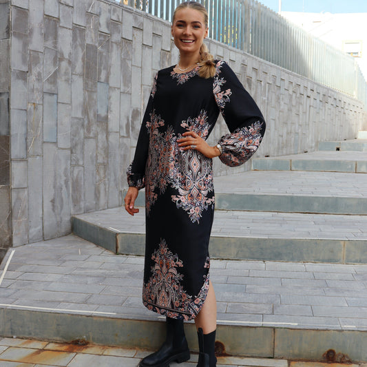 Liberté - Wennise LS Dress, 22340 - Black Paisley