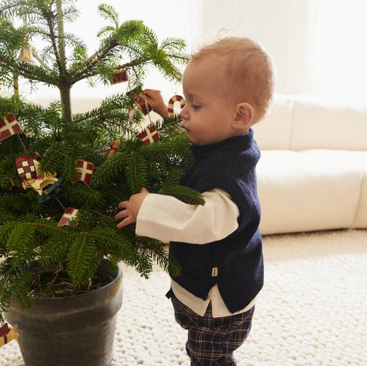 Wheat - Baby Knit Vest Cuba - Navy