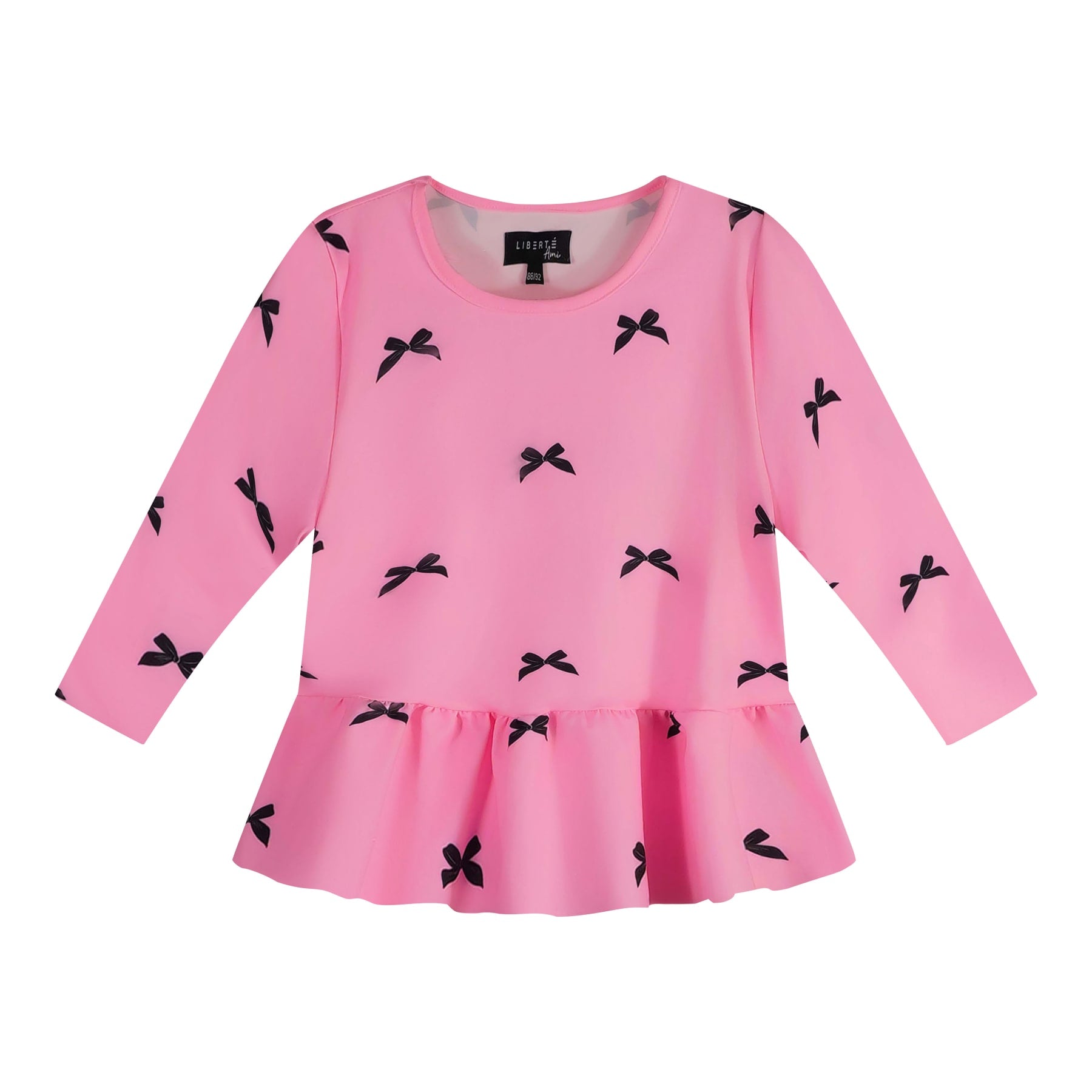 Liberté - Alma KIDS LS Frill T-shirt, 9654 - Pink Bow