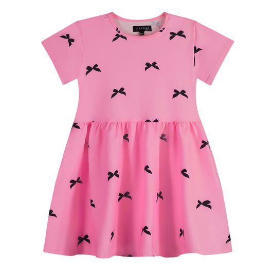 Liberté - Alma KIDS Babydoll Dress SS, 9652 - Pink Bow