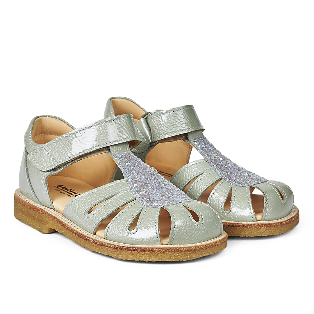 Angulus - Sandal Med Velcro, 0541 - Mint Green / Mint Glitter